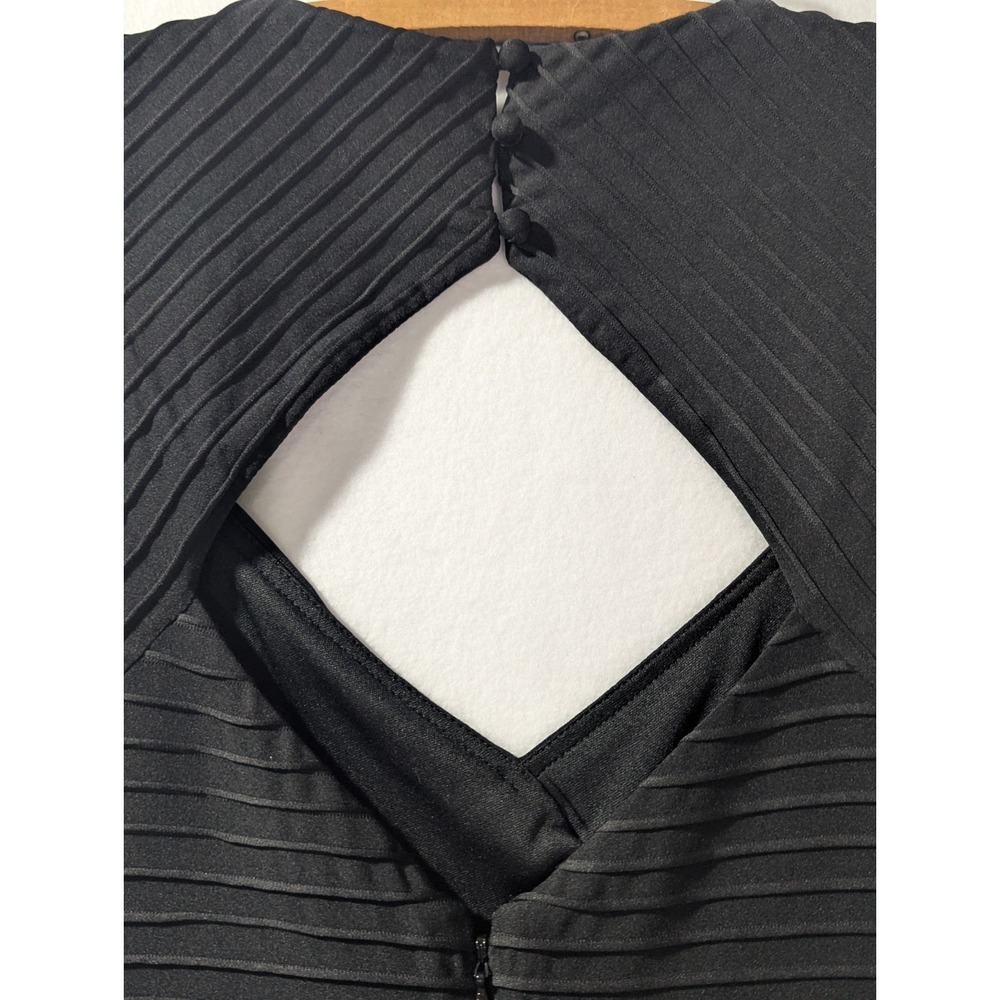 Eliza J Black Ribbed Bodycon Dress Cutout Back Sleeveless Women's‎ 6 - Picture 4 of 11